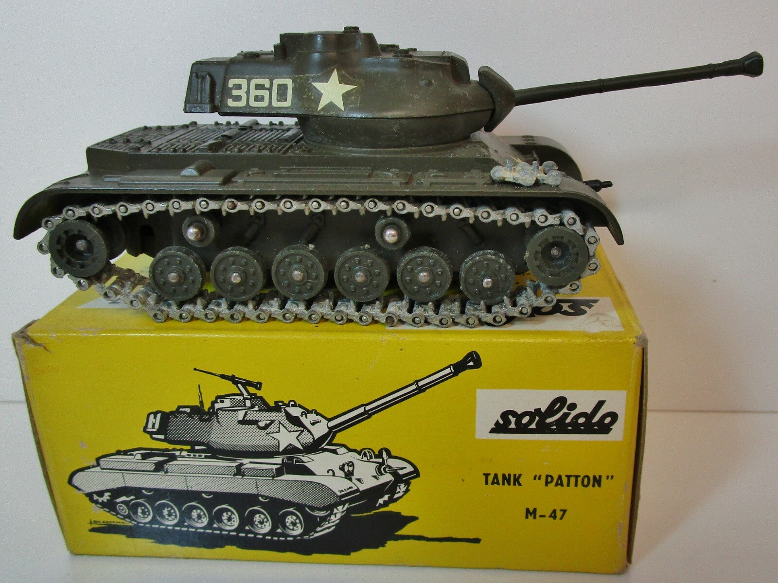Solido - 202 - US Army M 47 Patton Tank with accessories - Diecast. Solido - 202 - US Army M 47 Patton Tank with accessories - Diecast.