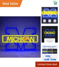 Eye-Catching LED Football Neon Sign - Blue  Yellow Wall Light for Offices