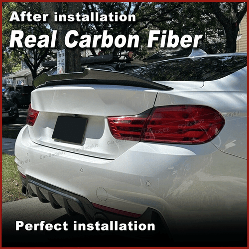 DRY Carbon Spoiler Posteriore Ala Labbro Adatto per BMW M4 F82 Coupe 2014-2019 - Foto 2 di 11