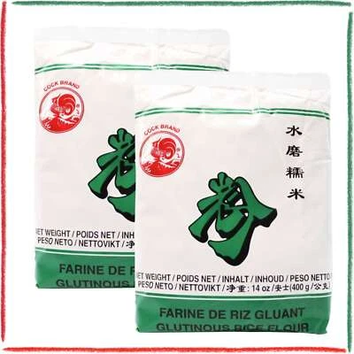 Farina di Riso Glutinoso Cock Brand Asia Thailandia - 2 Confezioni da 400g