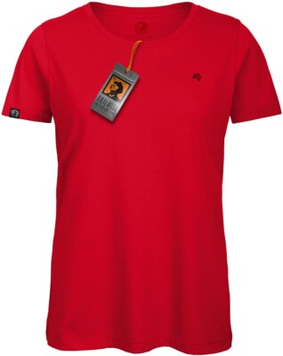 BAC TW043 Damen Medium Fit Bio-Baumwolle Basic T-Shirt COMPANIEER Rot Organic ..