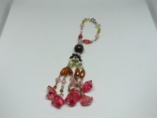 Beautiful Key Chain Zipper Pull Purse Clip Multi Beaded Lobster Clasp