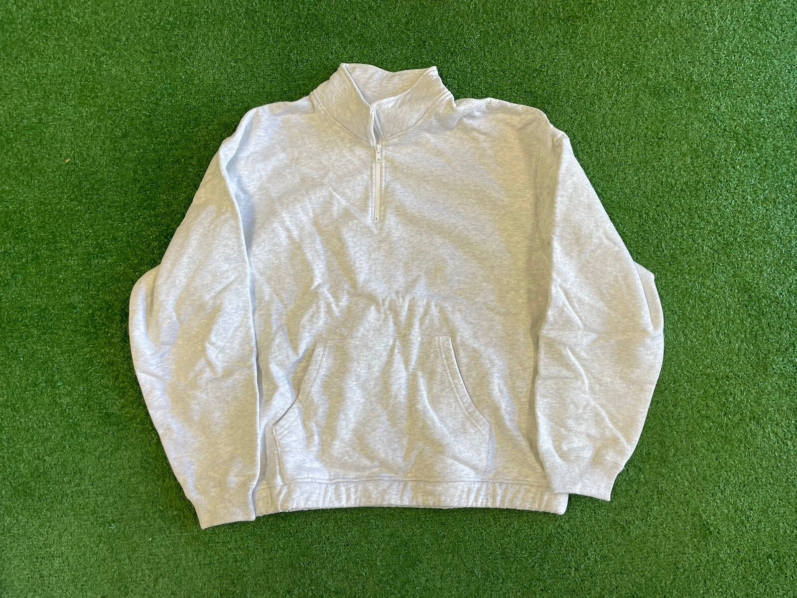 Sweat gris demi zip Supreme Cross neuf taille M authentique hype 