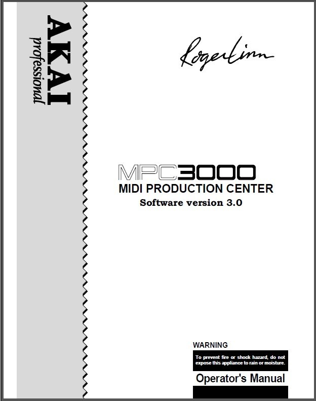 Akai MPC 3000 Midi Production Center Software V3.0: Manual 2
