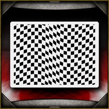 Waving Checkers 3 Airbrush Stencil Template Airsick