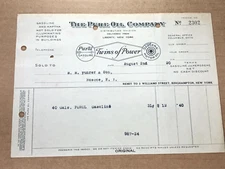 Liberty, NY The Pure Oil Company Vintage Invoice 1920
