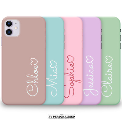 Personalisierte Handyhülle für iPhone 11 12 13 Pro 15 14 Pastell Name Silikon Cover