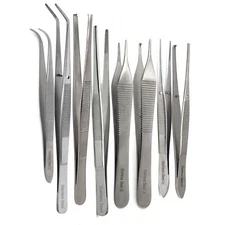 8 Surgical Tweezers Medical Nursing Thumb Forceps Cotton Dressing Vet Instrument