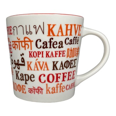 Starbucks International Language Coffee Koffie Kaffe Kava Cafe Mug, 16 oz 2008