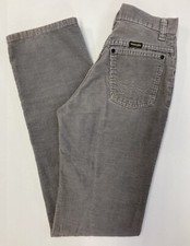 Wrangler Gray Corduroy Pants Junior Size 5 Straight Leg High Waist USA VTG 1980s