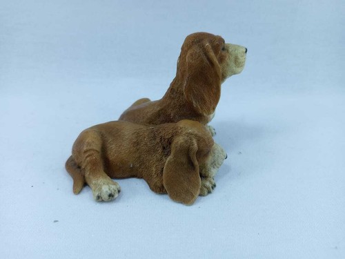 VTG CASTAGNA 1988 Figurine 2 DOGS Basset Hound ITALY CUTE - Picture 2 of 6