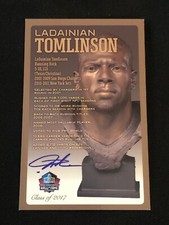 LaDAINIAN TOMLINSON 2017 SIGNED AUTOGRAPHED HALL OF FAME BUST POSTCARD 95/150