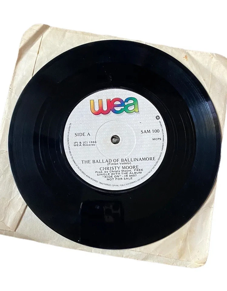 Christy Moore Hey Ronnie Reagan 7" Vinyl 45 Ballad Ballinamore 1984 Free Single - Image 2 of 4