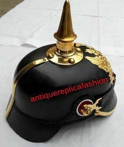 Casco imperiale in pelle picklehaube casco ufficiale fr prima guerra mondiale seconda guerra mondiale prussiano tedesco - Foto 2 di 10