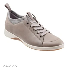 SAVA SoftWalk Haven Leather Comfort Sneakers Black Gray Cushioned Size 38