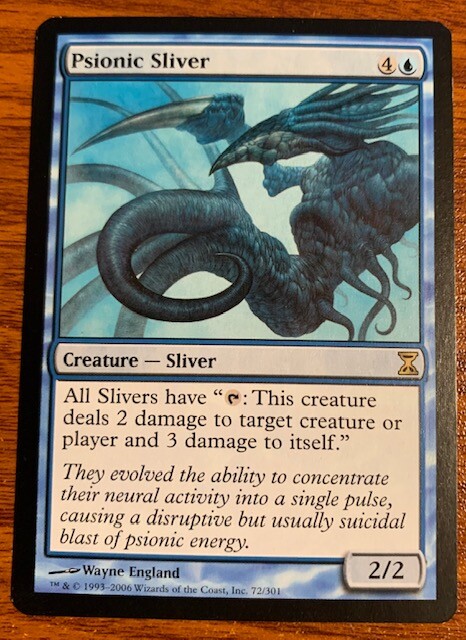 2006 MTG Wizard of the Coast Time Spiral Psionic Sliver #72/301 Used