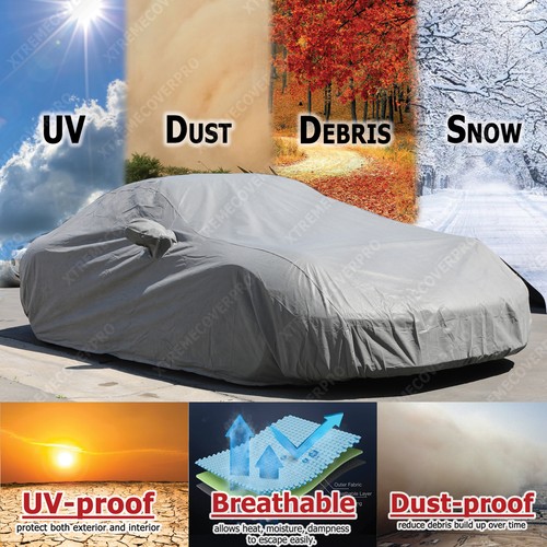 2016 2017 2018 2019 TESLA MODEL S BREATHABLE CAR COVER W/Fleece Dark Gray - - Foto 2 di 12