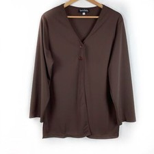 Vintage Diane Von Furstenberg Brown Stretch Knit Cardigan Top, Size Large