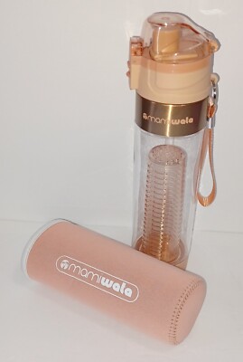 MAMI WATA Fruit Infuser Water Bottle Rose Gold Peach