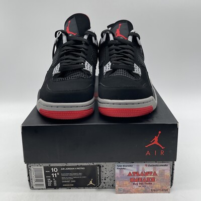 G*s様 Air Jordan 4 ブラック シューズ Size 10 - Jordan 4 Retro OG Mid Bred 2019 Black Grey White Suede