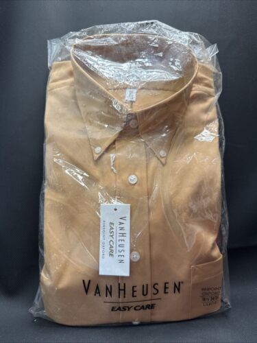 NEW Van Heusen Wrinkle Free Dress Shirt Men's 16 1/2 X 34/35 L Pinpoint Oxford