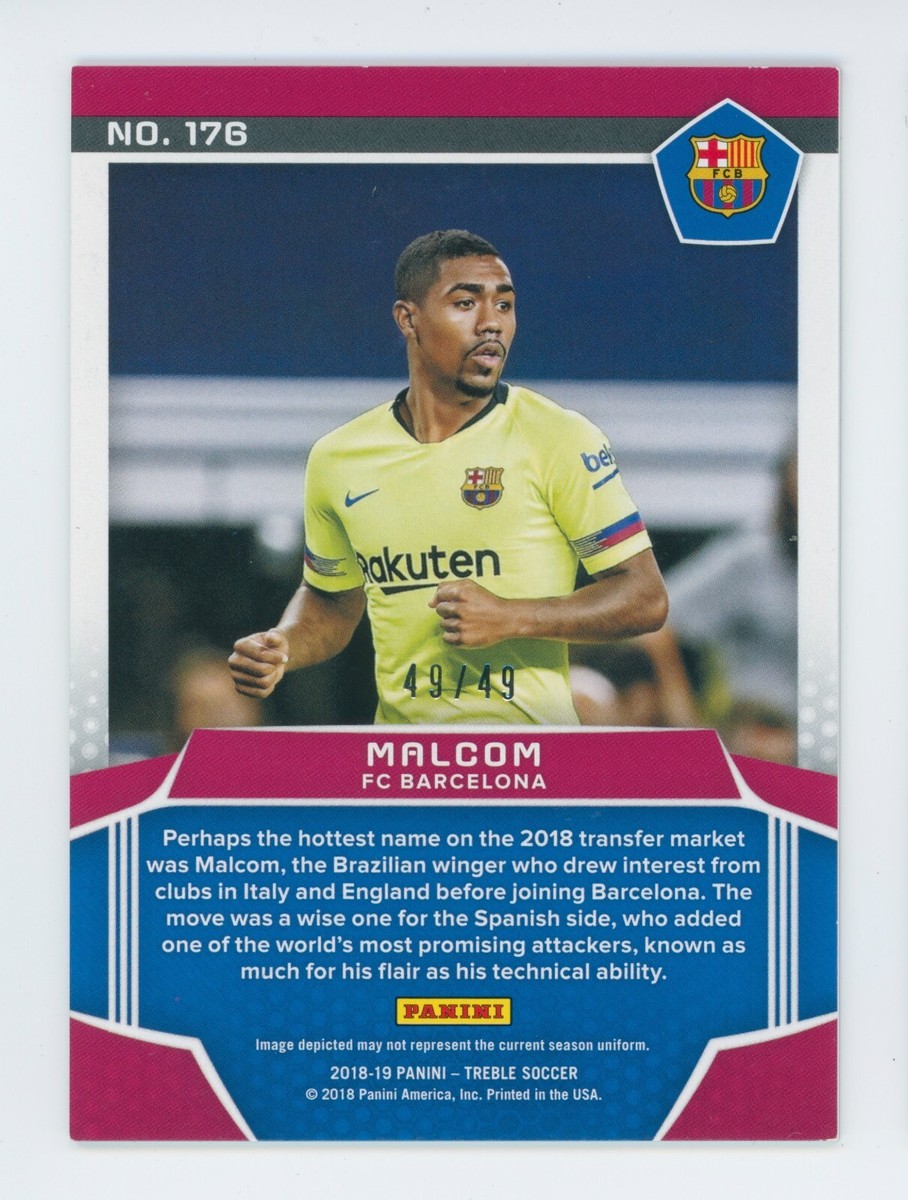 2018-19 Malcom Panini Treble Premiere Purple FC Barcelona Rookie