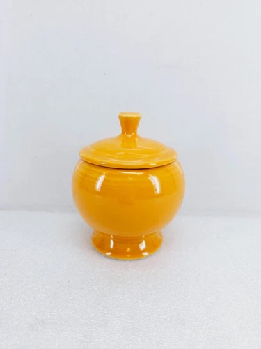 INDIVIDUAL COVERED SUGAR BOWL butterscotch orange FIESTA WARE NEW