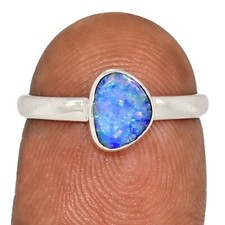 Treated Australian Opal 925 Sterling Silver Ring Jewelry s.6 CR72697