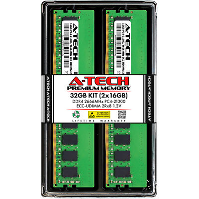 32GB 2x 16GB PC4-2666 ECC UDIMM Dell PowerEdge R240 T140 Memory RAM