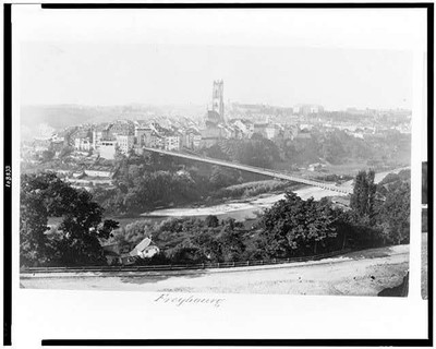 Photo:Freybourg,Fribourg (Switzerland)--1860's,bridge