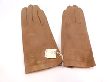 NEW DESIGNER LADIES TAUPE LEATHER GLOVES UNLINED SIZE 6