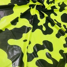 Printed Neon Yellow Abstract Fabric 4-Way Stretch Spandex by Yard for Activewear
