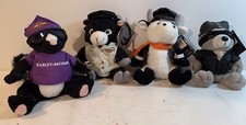 Harley Davidson Biker Bean Bag Plush Stuffed Animal W/Tags Lot Of 4
