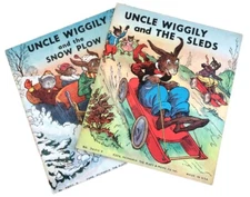 UNCLE WIGGILY and the Snow Plow/Sleds- 2 Books 1939 Platt & Munk Co No. 3600 D/F