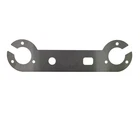 STAINLESS STEEL TOWBAR MOUNTING PLATE WITH CABLE SLOT 7 PIN DOUBLE SOCKET