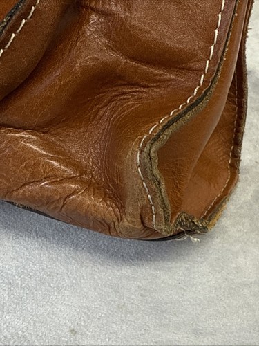 Patricia Nash Rienzo Satchel Bag Purse Cognac Brown Leather Two Handle - Picture 19 of 22