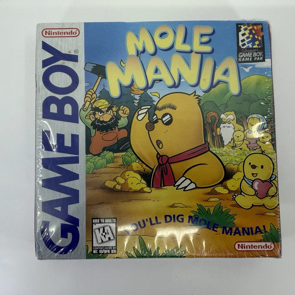 Mole Mania Nintendo Gameboy New Sealed Indent Top Right w/ Protective Case - Image 2 of 4