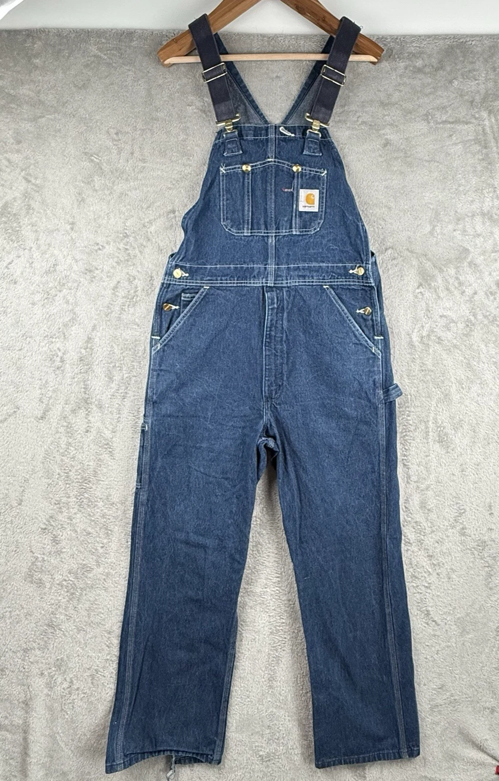 Carhartt Blue Denim Carpenter Bib Overalls Mens 34X32 Outdoors Grunge FLAW
Opens in a new window or
