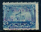 99c Start! US Revenue Stamp Battleship RB23 Dr. Graves Tooth Powder cancel — photo 1
