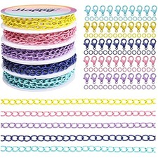 39.37 feet necklace figaro chains for jewelry making, 4 colors brass p