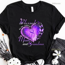 Blessed to Be Called Mom and Grandma Butterfly T-Shirt for Women Unisex Gift