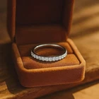 Moissanite Half Eternity Ring 925 Sterling Silver Stackable Wedding Anniversary