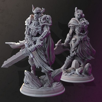 D&D Arisen Skeleton Warrior Sword-TTRPG Model | Draugr Guardian -DM STASH  32mm