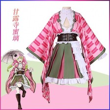 Demon Slayer Kanroji Mitsuri Cosplay Costume Outfit Anime Full Set Wig Halloween