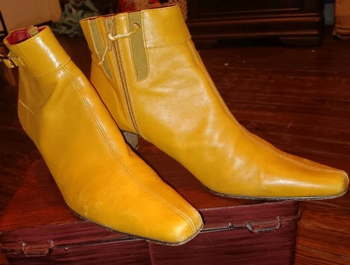DONALD J. PLINER Tan Leather bootie heels Pointy-toe 9N - Picture 2 of 6