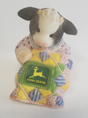 Mary Moo Moos You're Sew Deere to Me Figurine. Cow. Cattle. John Deere. 1999