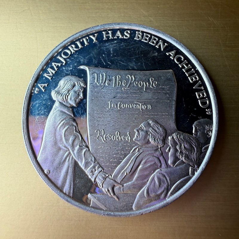Ratification Of The Constitution Sterling Silver Medal Issue #24 Concord NH 30g