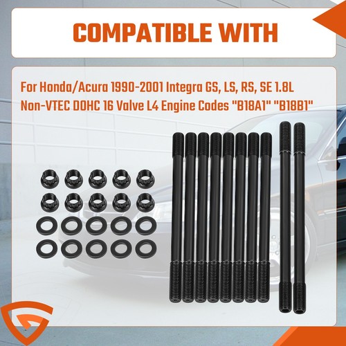 Cylinder Head Stud Kit for Non-VTEC B18A1,B18B1 LS Engine B20B4 B20Z2 (208-4302 - Picture 6 of 11
