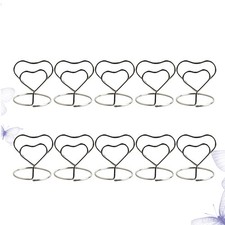 10 Pcs Metal Memo Holder Table Number Paper Clips Heart Shape Placecard Stand