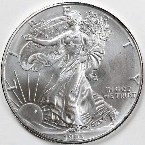 1993 American Silver Eagle (BU) - AUTHENTIC - In a Capsule to Protect It!
